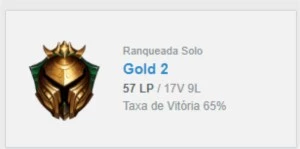 Conta league of legends Lvl 41 Gold 2 65% WR LOL
