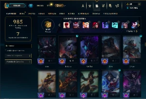 Platina 4 com TODOS os champs e 209 Skins ( JG / MID / ADC ) - League of Legends LOL