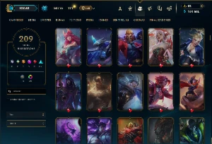 Platina 4 com TODOS os champs e 209 Skins ( JG / MID / ADC ) - League of Legends LOL