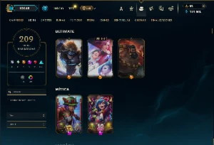 Platina 4 com TODOS os champs e 209 Skins ( JG / MID / ADC ) - League of Legends LOL