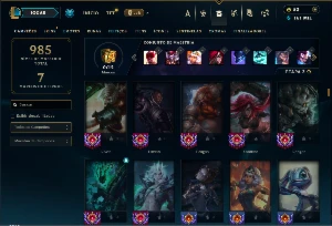 Platina 4 com TODOS os champs e 209 Skins ( JG / MID / ADC ) - League of Legends LOL