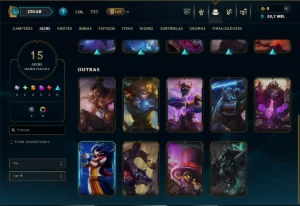 Unranked com 95 Champs e 15 Skins - League of Legends LOL