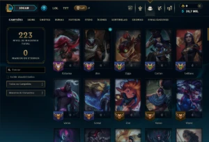 Unranked com 95 Champs e 15 Skins - League of Legends LOL