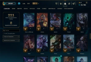 Unranked com 95 Champs e 15 Skins - League of Legends LOL