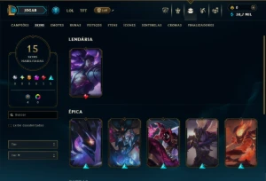 Unranked com 95 Champs e 15 Skins - League of Legends LOL