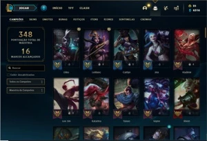 Conta prata 4 com 107 Champs e 99 Skins - League of Legends LOL