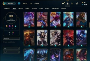 Conta prata 4 com 107 Champs e 99 Skins - League of Legends LOL