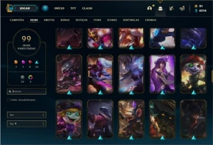Conta prata 4 com 107 Champs e 99 Skins - League of Legends LOL