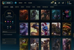 Conta prata 4 com 107 Champs e 99 Skins - League of Legends LOL