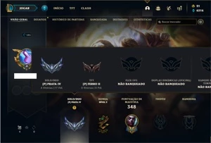 Conta prata 4 com 107 Champs e 99 Skins - League of Legends LOL