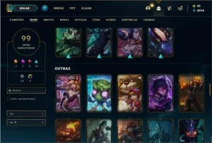 Conta prata 4 com 107 Champs e 99 Skins - League of Legends LOL
