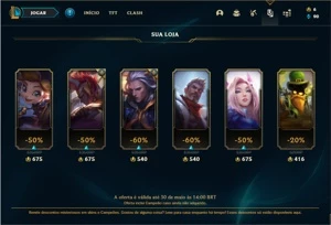 Conta prata 4 com 32 Champs e 12 Skins - League of Legends LOL