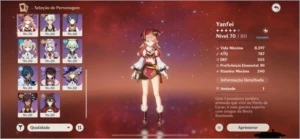 AR 53 + Zhong, Venti, Hu Tao, Qiqi, Jean, Diluc + 2 Armas 5* - Genshin Impact
