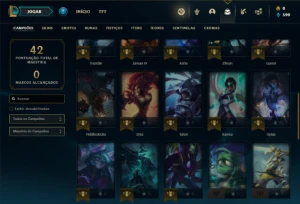Conta Unranked com 36 Champs e 7 Skins + 1 Fragmento - League of Legends LOL