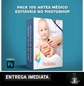 Pack 100 Artes Para Médico - Editáveis Photoshop - Serviços Digitais