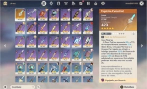 Conta 7x5* personagens + arma 5*, AR55 F2P Barato - Genshin Impact