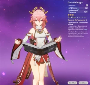 Conta Yae Miko + Qiqi, AR25, aniversário - Genshin Impact