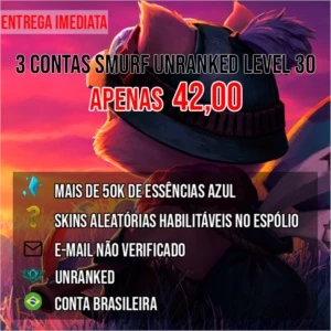 🔴3 Contas Smurf LEVEL 30 com + de 60k de EA com garantia🔴 - League of Legends LOL