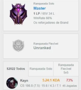 CONTA MESTRE - League of Legends LOL