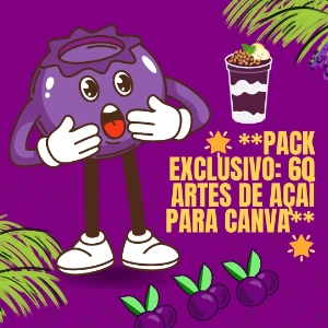 🌟 **Pack Exclusivo: 60 Artes de Açaí para Canva** 🌟 - Outros