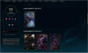 conta diamante 4 28 skins 66 campeões - League of Legends LOL