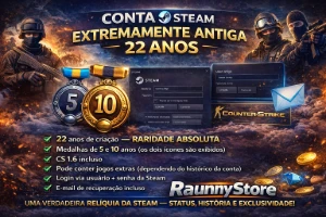 CONTA STEAM - MEDALHAS RARAS! CRIADA HÁ 22 ANOS! DESDE 2004!