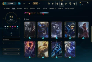 Diamante 4 com 80 Champs e 24 Skins - League of Legends LOL