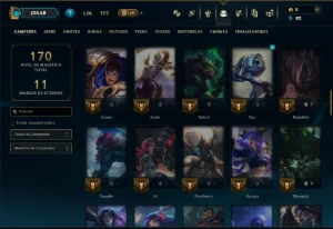 Diamante 4 com 80 Champs e 24 Skins - League of Legends LOL