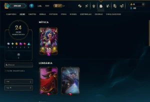 Diamante 4 com 80 Champs e 24 Skins - League of Legends LOL