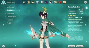 Conta AR56/ 10 chars 5* e 5 armas 5* - Genshin Impact