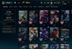 Unranked com 100 Champs e 50 Skins ( JG / ADC / MID ) - League of Legends LOL