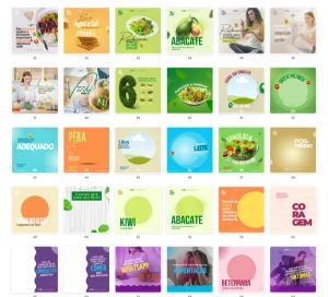 Pack Canva Nutricionista Vol 3 - 73 Artes Editáveis - Serviços Digitais