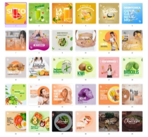 Pack Canva Nutricionista Vol 3 - 73 Artes Editáveis - Serviços Digitais