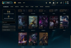 Unranked lv 27 com Kayle Juiza e Singed Pelotão Riot (raras) - League of Legends LOL