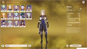 AR25 Albedo C1 + Qiqi e 57 dias de benção - Genshin Impact