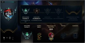 CONTA PLATINA IV 74 CHAMPION 20 SKIN - League of Legends LOL