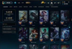 Platina 2 com TODOS os Champs e 366 Skins ( JG / ADC ) - League of Legends LOL