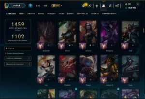 Platina 2 com TODOS os Champs e 366 Skins ( JG / ADC ) - League of Legends LOL