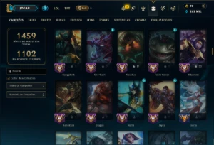 Platina 2 com TODOS os Champs e 366 Skins ( JG / ADC ) - League of Legends LOL