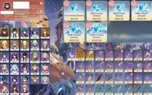 Genshin - Hutao C1, Yelan, Childe, Ayaka, Keqing 2 Armas T5 - Genshin Impact