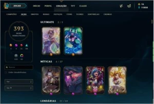 CONTA LEAGUE OF LEGENDS 384 SKINS - RAMUS REI LOL