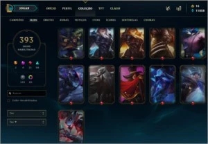 CONTA LEAGUE OF LEGENDS 384 SKINS - RAMUS REI LOL