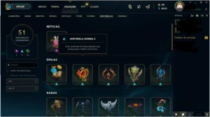conta de league of legends 442 skins, todos os campeões LOL