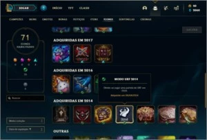 Conta prata 4 com 15 skins e 47 champs (Criada em 2013) - League of Legends LOL