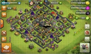 conta clash of clans, centro der vila nivel 9
