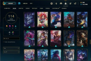 Conta bronze 2 com 120 Champs e 114 Skins ( MAIN MID / ADC ) - League of Legends LOL