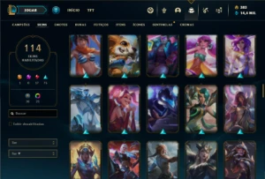 Conta bronze 2 com 120 Champs e 114 Skins ( MAIN MID / ADC ) - League of Legends LOL