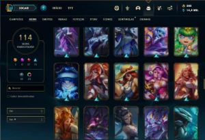 Conta bronze 2 com 120 Champs e 114 Skins ( MAIN MID / ADC ) - League of Legends LOL
