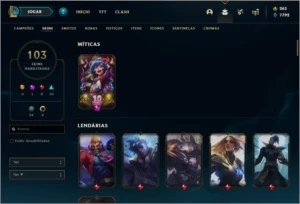 Conta prata 4 com 103 skins e 88 champs - League of Legends LOL