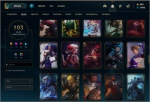 Conta prata 4 com 103 skins e 88 champs - League of Legends LOL